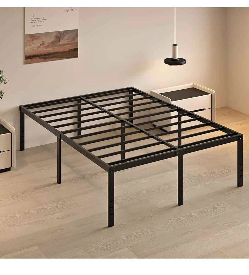 HOBINCHE King Size Bed Frame - 20" High, Black Metal