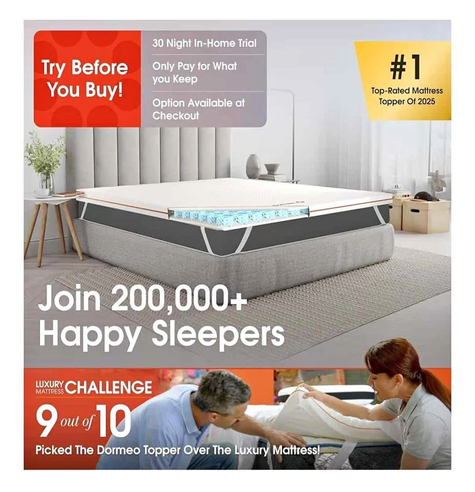 Dormeo Premium Twin XL Cooling Mattress Topper