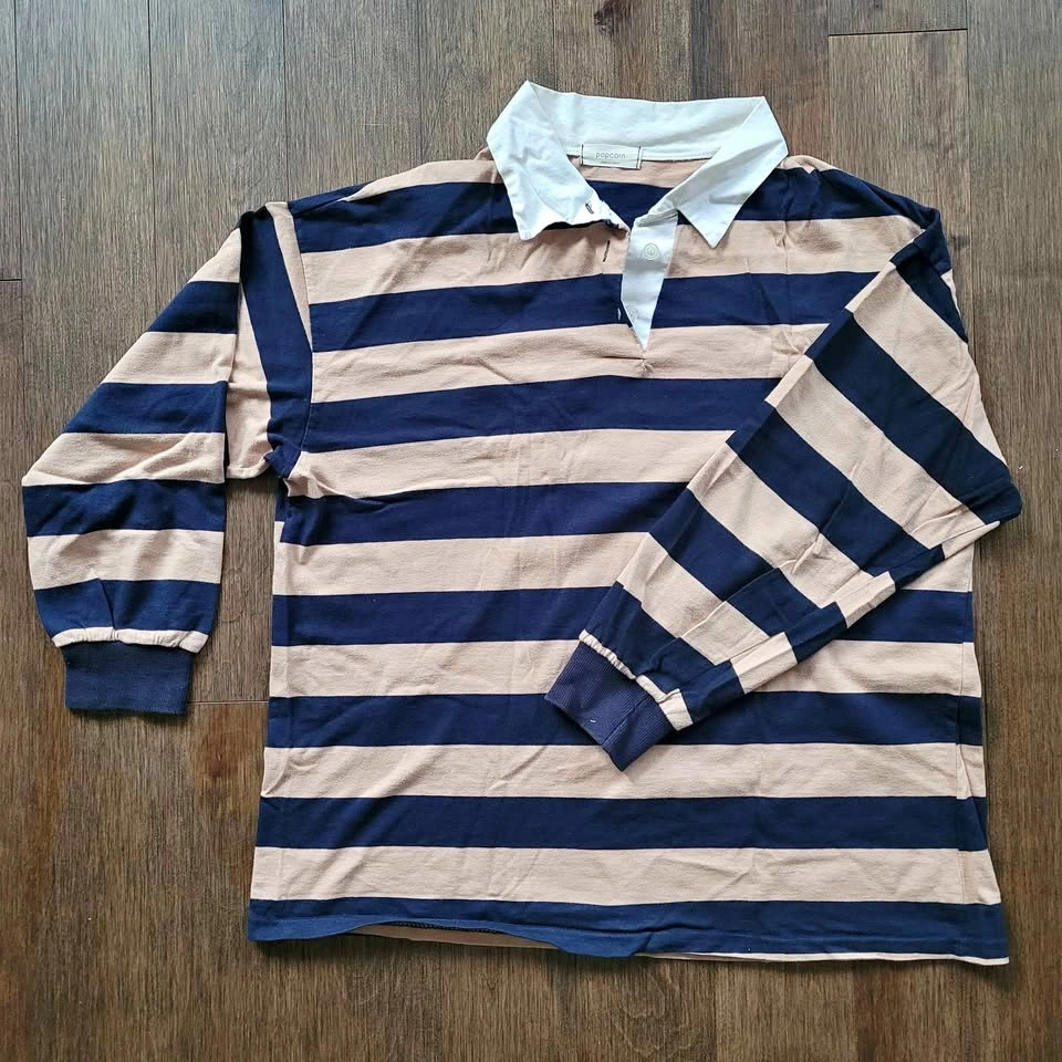 Beige and Blue Rugby Shirt