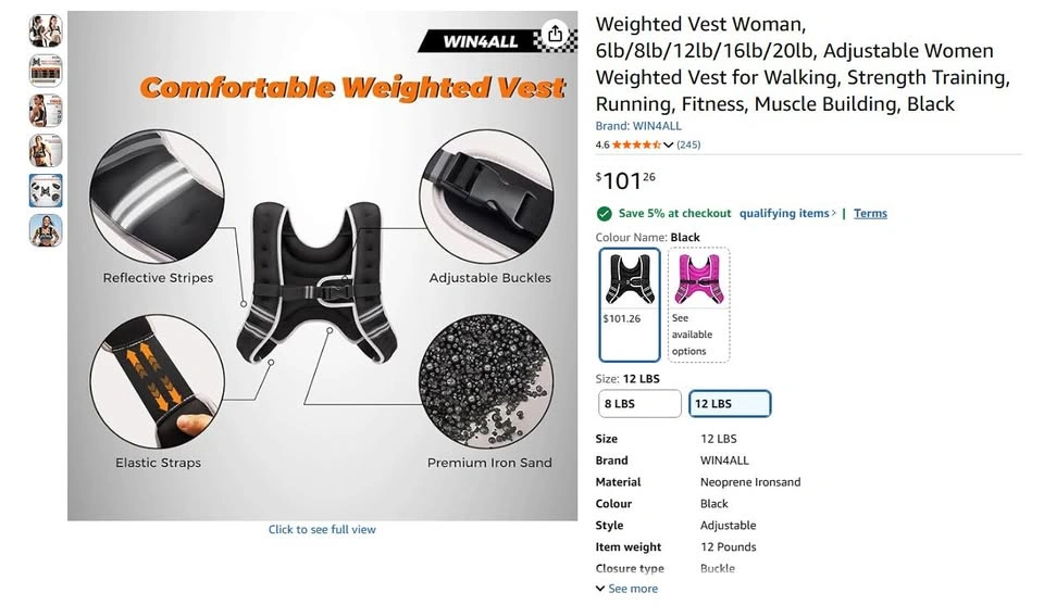 Weighted Vest for Walking, Strength Training, Fitness NEW - photo 2