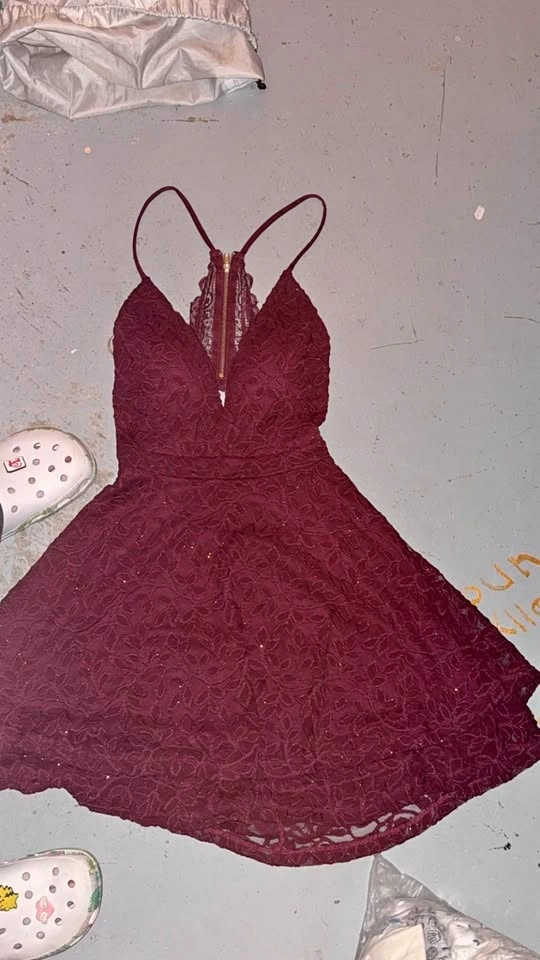 Burgundy Dress, Short