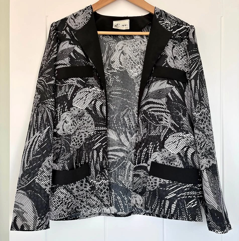 Vintage Tropical Cheetah Jungle Graphic Print Blazer - Size M