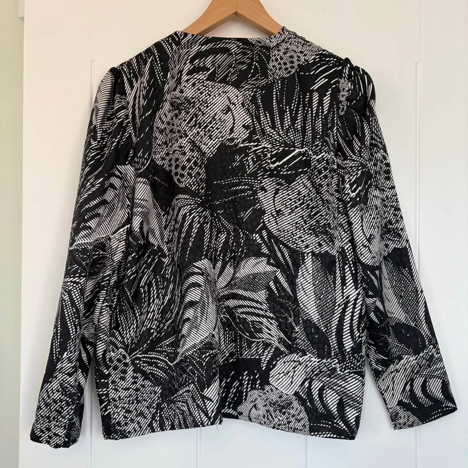 Vintage Tropical Cheetah Jungle Graphic Print Blazer - Size M - photo 5