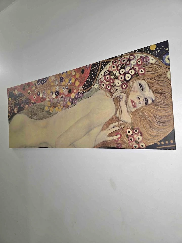 Gustav Klimt Water Serpents II Canvas Wall Art 55x22
