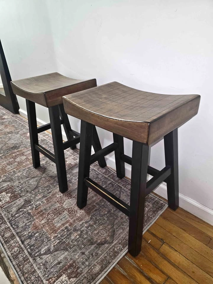 Ashley Furniture Solid Wood Bar/Island Stools (Pair)