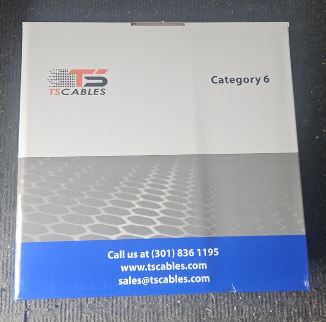 BNIB 1000 ft Cat6 Plenum Cable 23AWG Black