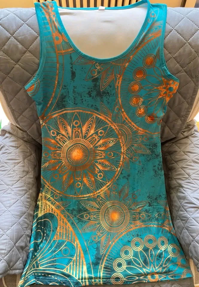 Women’s Teal Orange Mandala Sleeveless Dress. Brand new - photo 5