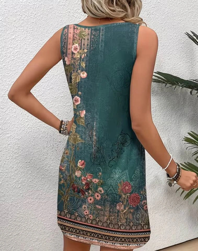 Women’s Casual Sleeveless Mid-Length dress with floral print. Br - photo 2