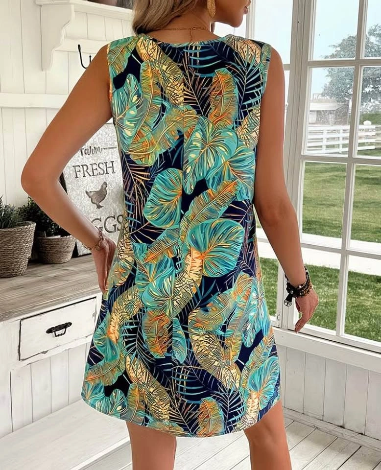 Women’s Casual Sleeveless Mid-Length dress with floral print. Br - photo 5