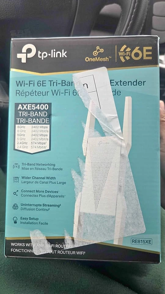 TP-Link AXE5400 Wi-Fi 6E Tri-Band Range Extender RE815XE (Open B