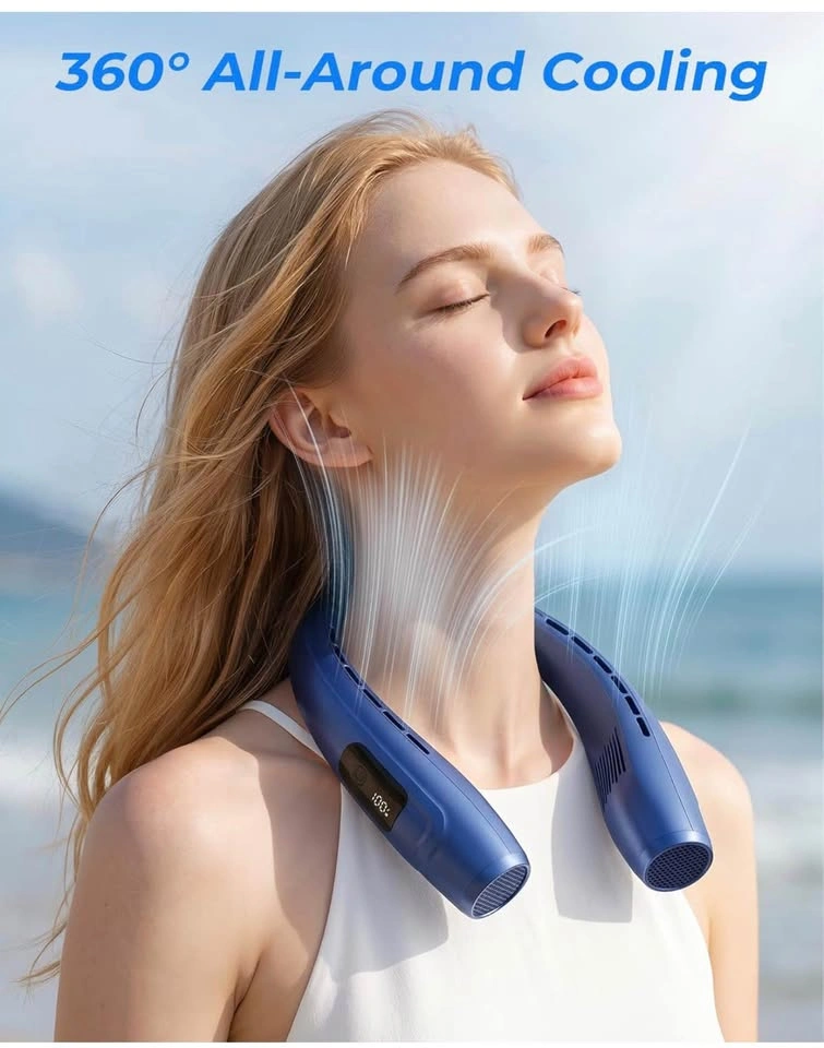 (New) (New) Rechargeable Neck Fan (Blue) - photo 5