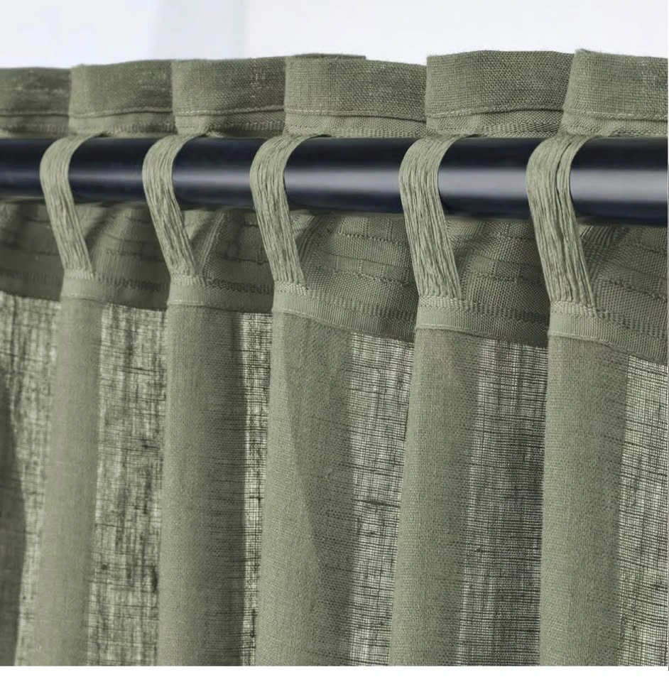 IKEA DYTÅG Linen Curtains Gray-Green, 57” x 98” (1 pair) - photo 3
