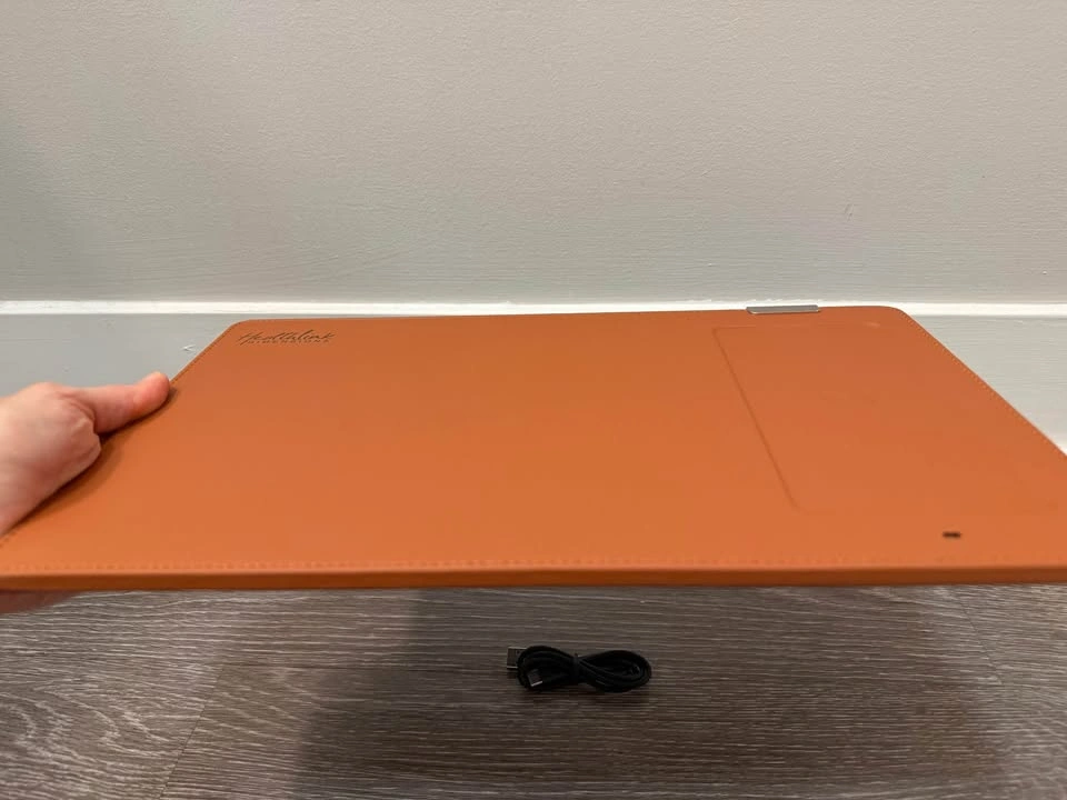 Wireless Charging Mouse Pad – Cognac Leather - photo 5