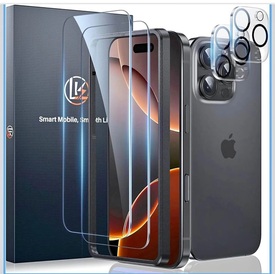 iPhone 16 Pro Screen Protector + Camera Lens Set (2+2 Pack)