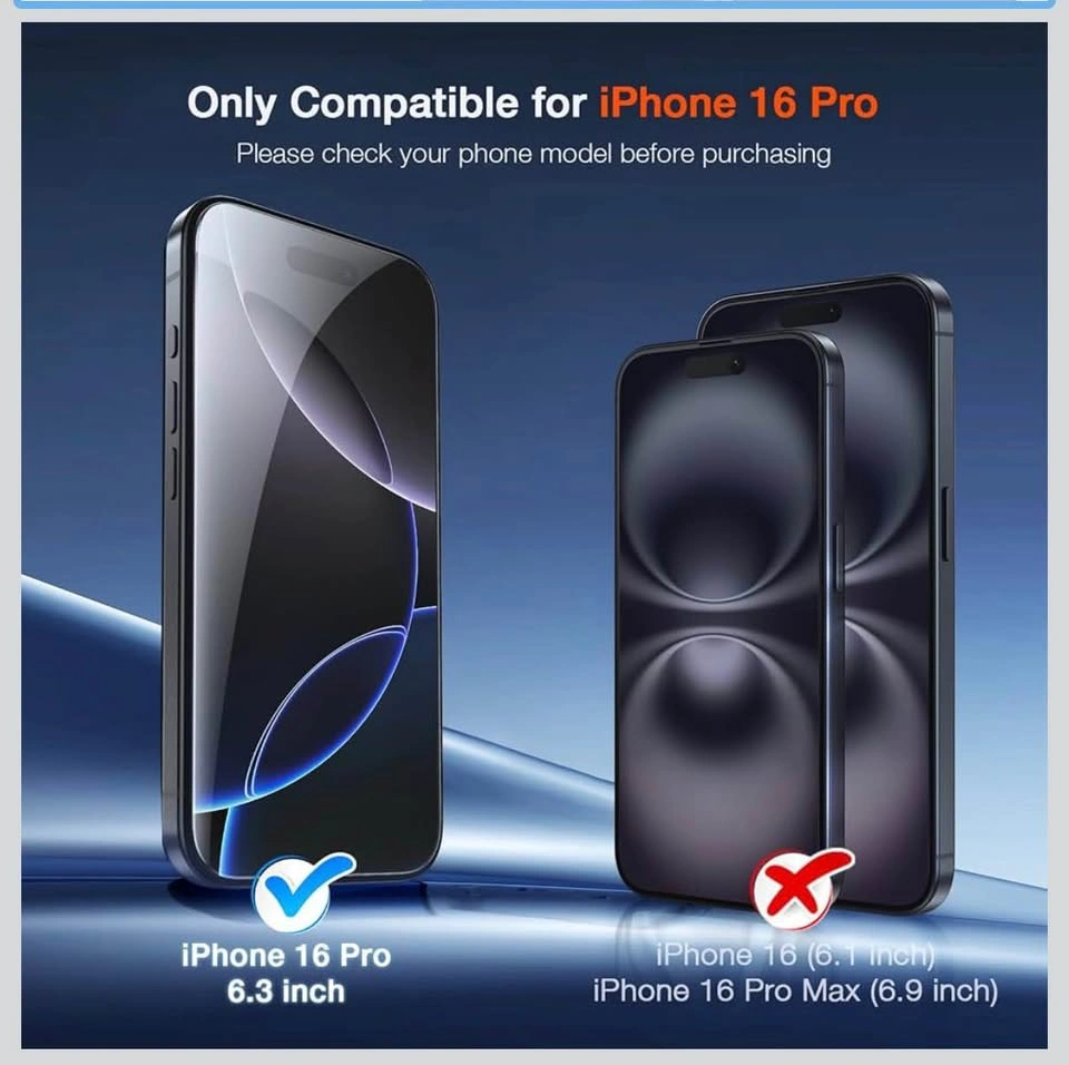 iPhone 16 Pro Screen Protector + Camera Lens Set (2+2 Pack) - photo 2