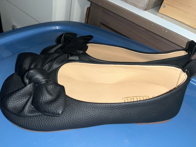 Black flats size 7 bow business casual comfortable - photo 3
