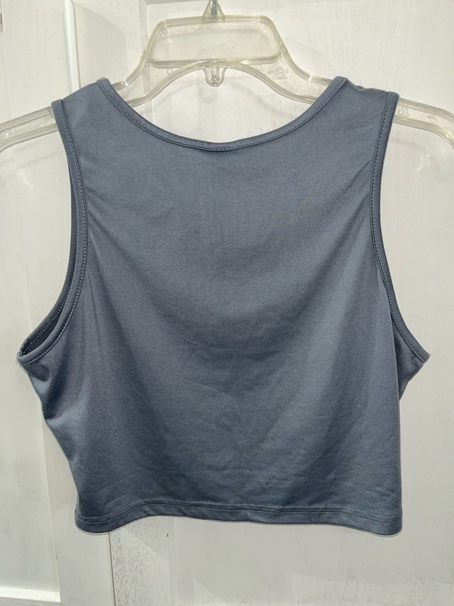 Sexy ripped skull print crop top blue large - photo 3