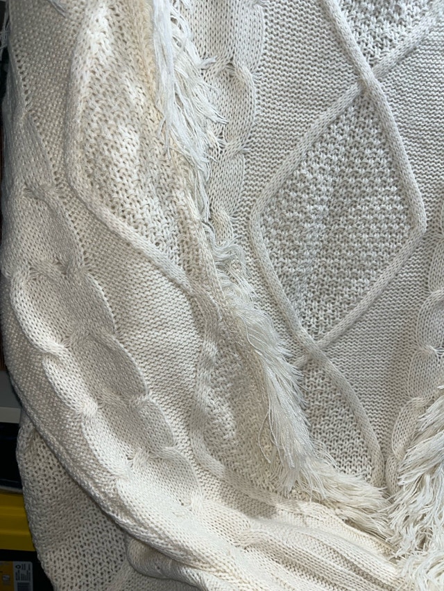 Miss Sparkling white knit sweater size large - photo 3