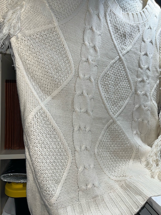 Miss Sparkling white knit sweater size large - photo 4