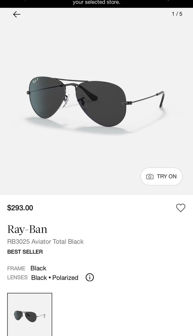 Ray-Bans Aviator Total Black Sunglasses - photo 4