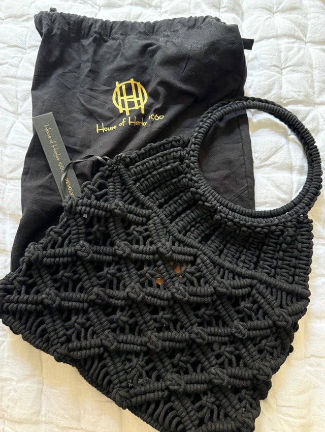 House of Harlow 1960 Woven Black Bag
