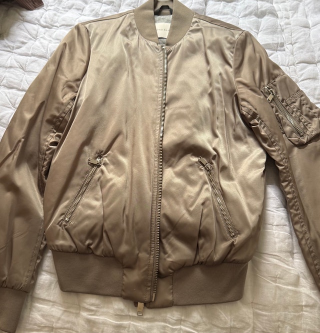 Babaton Bomber Jacket - Size Small - Taupe
