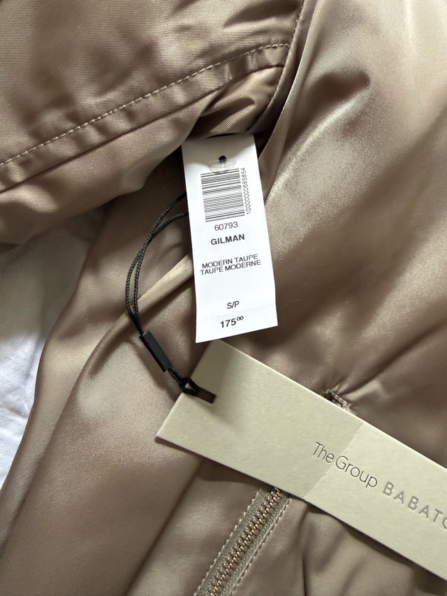Babaton Bomber Jacket - Size Small - Taupe - photo 3