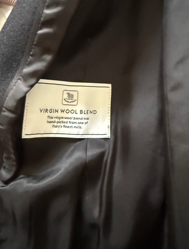Babaton Wool Coat with Detachable Belt - Medium, Black - photo 3
