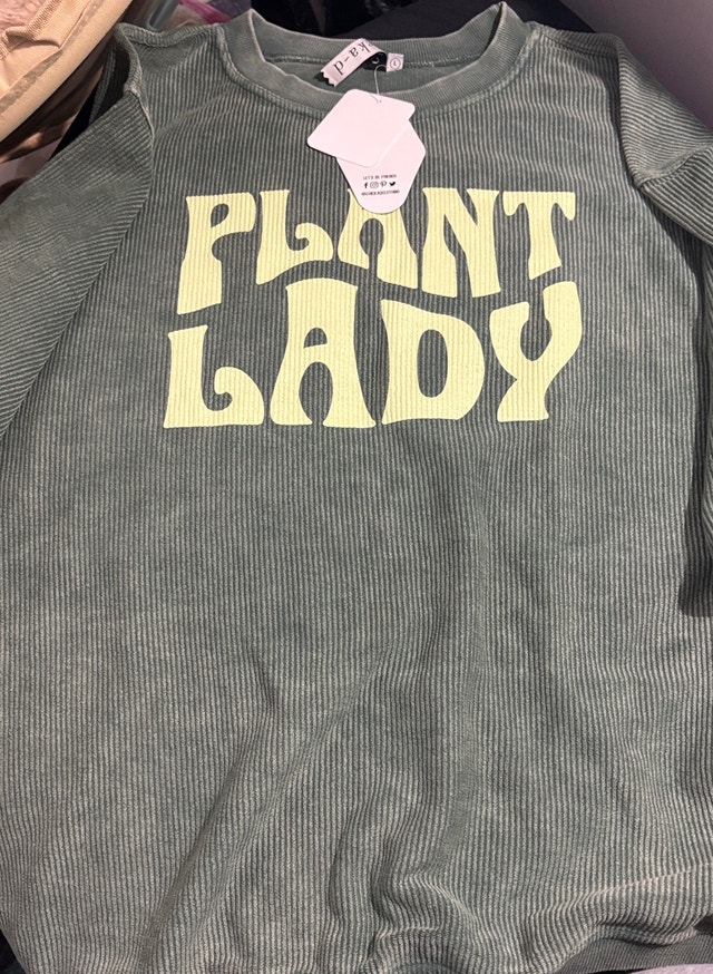 Plant Lady Green Sweater 100% Cotton - Size L - photo 2