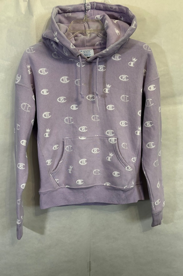 Champion Printed Thick Light Purple Hoodie - Medium