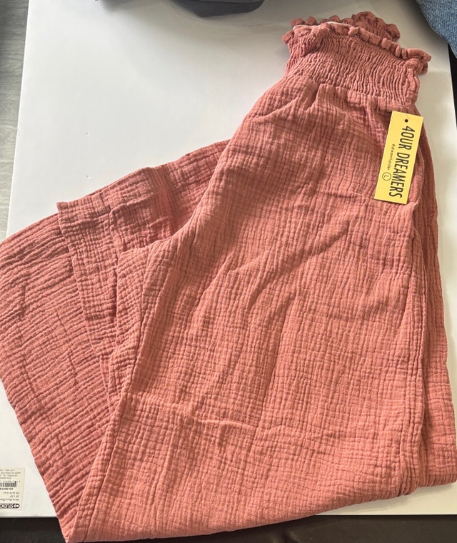 4OUR Dreamers Terracotta Smocked Waist Wide Leg Pants - Medium - photo 2