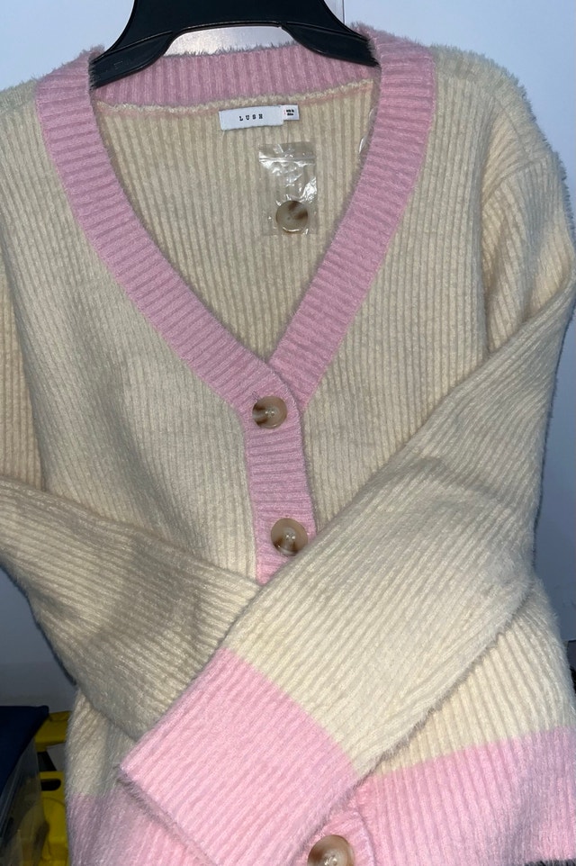Beige Pink LUSH Soft Cozy Nylon Sweater - Large