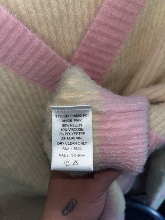 Beige Pink LUSH Soft Cozy Nylon Sweater - Large - photo 4