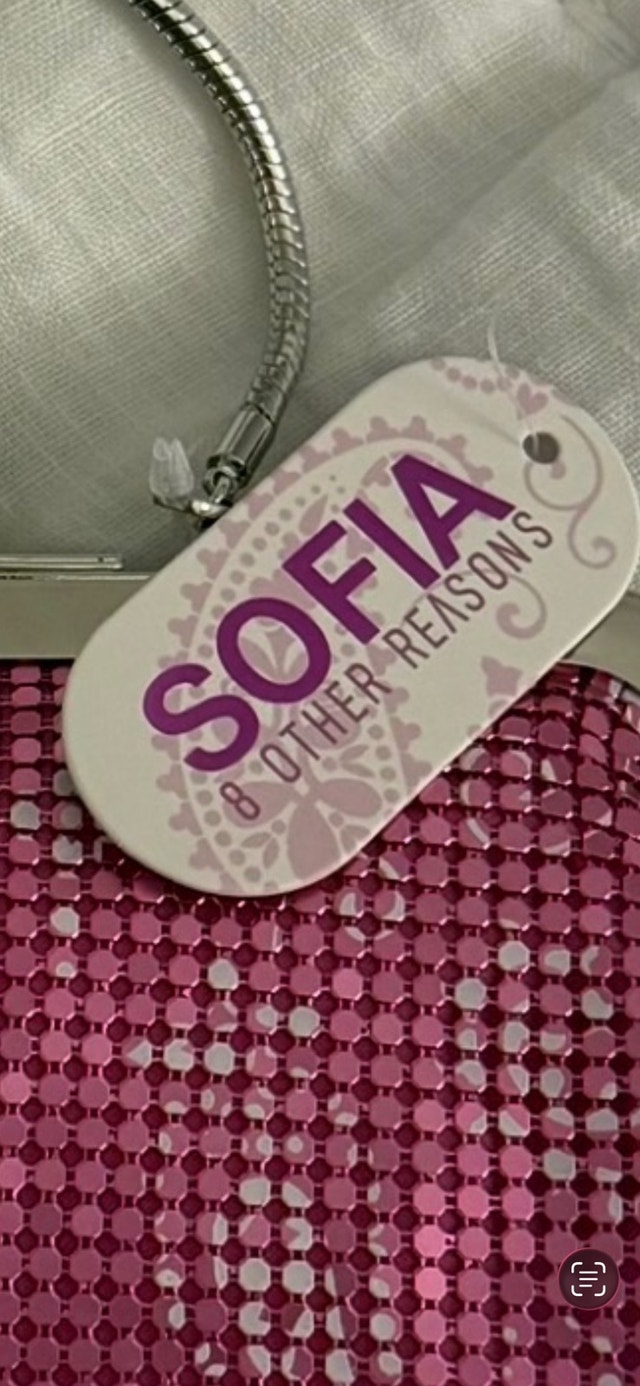 8 Other Reasons Pink Snap Closure Bag with Silver Chain