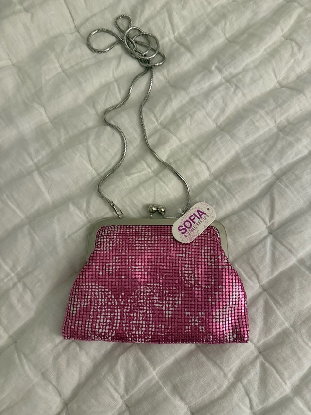 8 Other Reasons Pink Snap Closure Bag with Silver Chain - photo 4