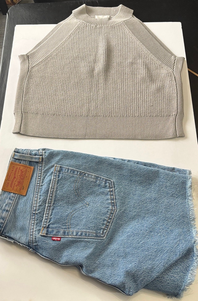 3pcs set - Wilfred top Levis Jean shorts + purse - photo 5