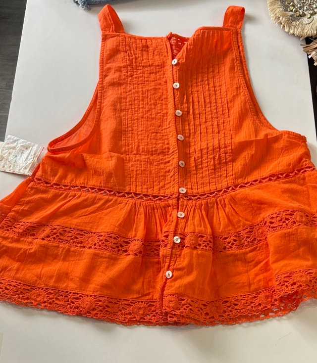 Free People Firecracker Top - Size Small - Orange