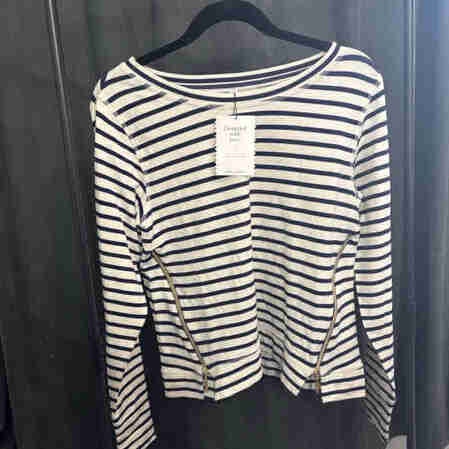 Stella & Dot Long Sleeve Zipper Accent Top - Medium