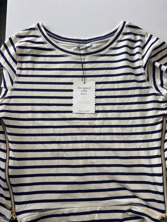 Stella & Dot Long Sleeve Zipper Accent Top - Medium - photo 2