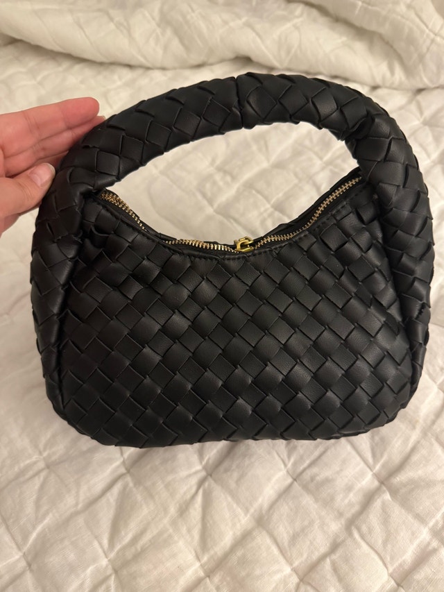 Black Braided Hand Bag