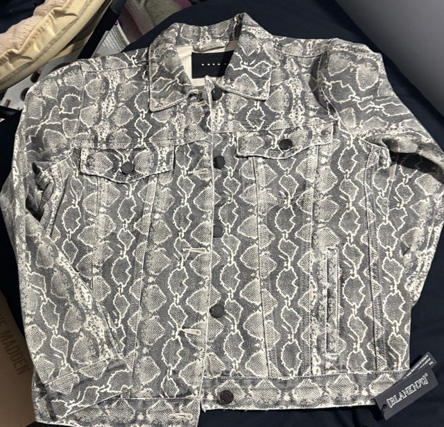 Blank NYC Snakeskin Print Jacket - Size Small