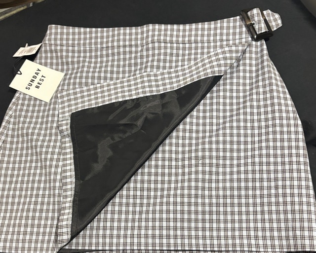 Sunday Best Plaid Skirt Buckle Accent Size 10