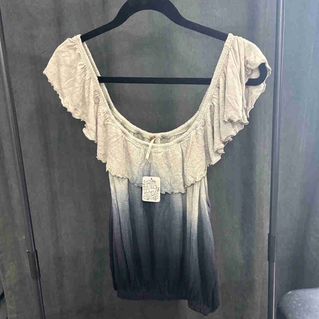 Free People small ombré ruffles cinched waist top