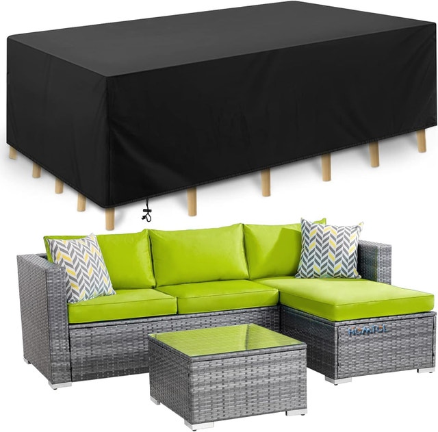 420D Heavy Duty Waterproof Outdoor Furniture Cover w Drawstring