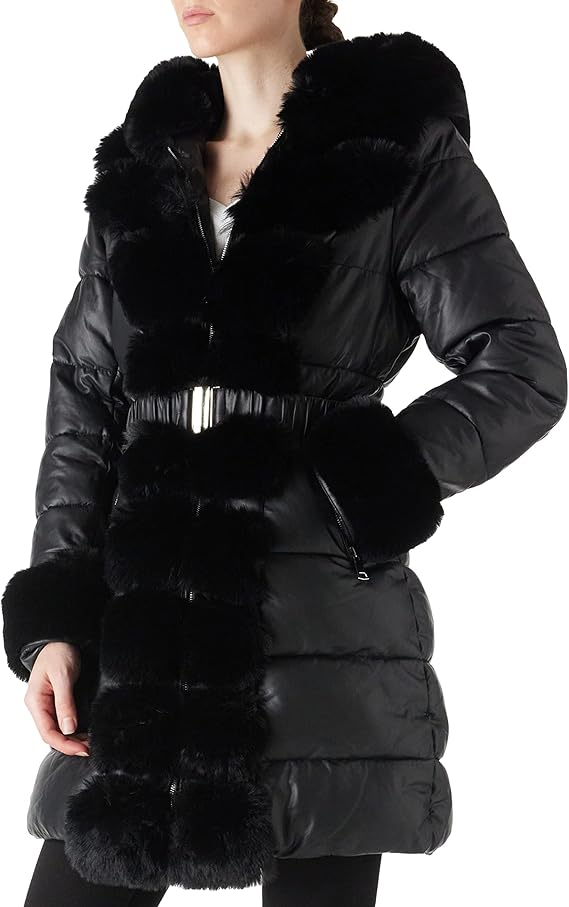 NEW Women 3XL Puffer Coat Parka Long Fur Collar Hooded Winter - photo 3
