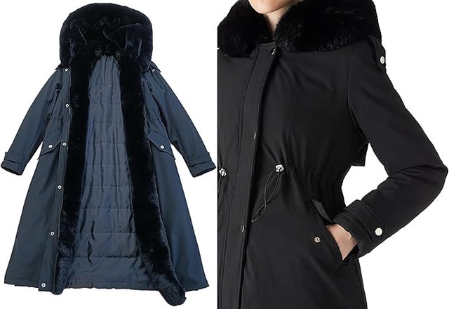 NEW Women Medium Puffer Coat Parka Long Fur Collar Hooded Winter - photo 4