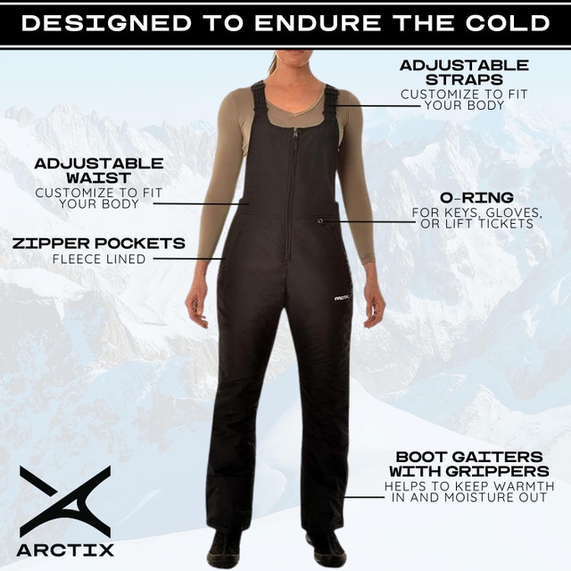 NEW Arctix Womens XL Ski Bib Overalls - Black - photo 3