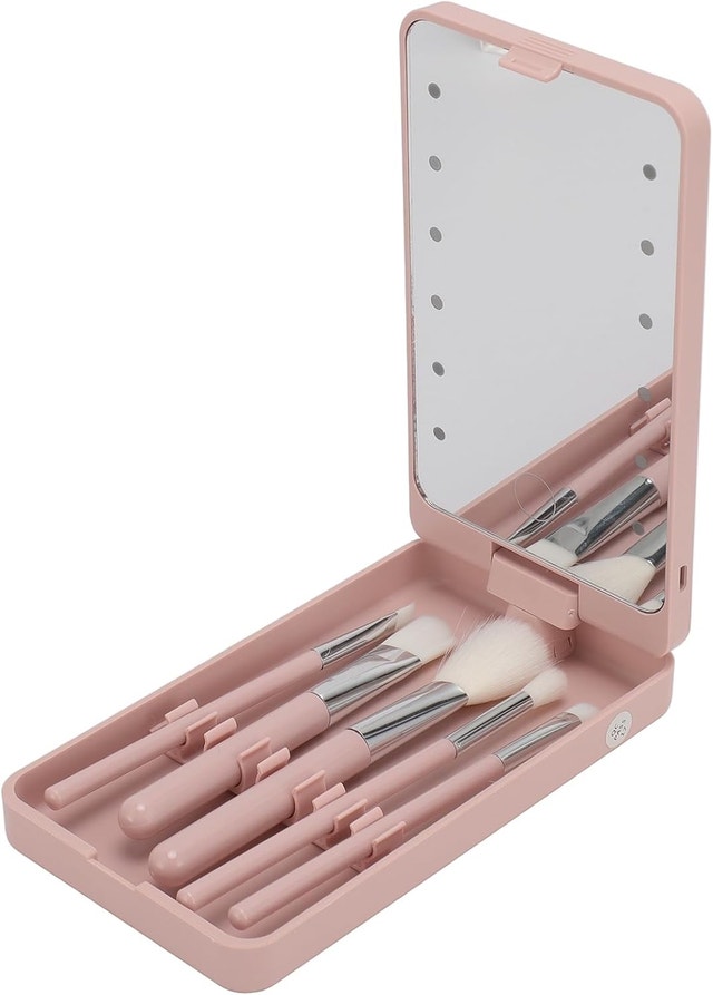 NEW Travel Makeup Brush Set with Mirror