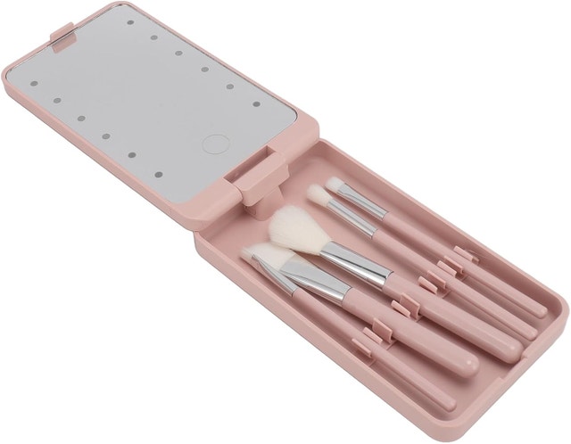 NEW Travel Makeup Brush Set with Mirror - photo 3