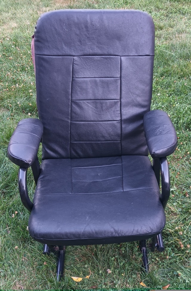 Black Leather Glider Recliner Rocker Chair - photo 2